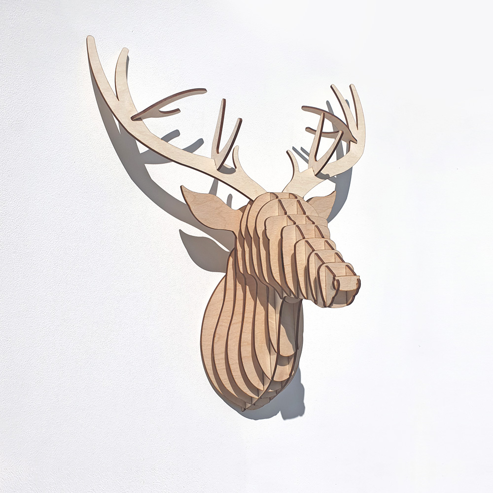 3D Stag Ply Animal Head